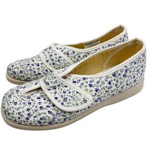 Cosyfeet Sally Women's Slippers Shoes Floral Lilac  Size USA 9 UK 7 Cottagecore